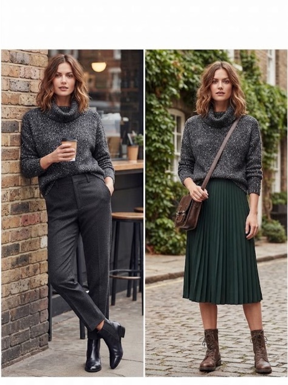 Splendid turtleneck sweater side seam pockets.